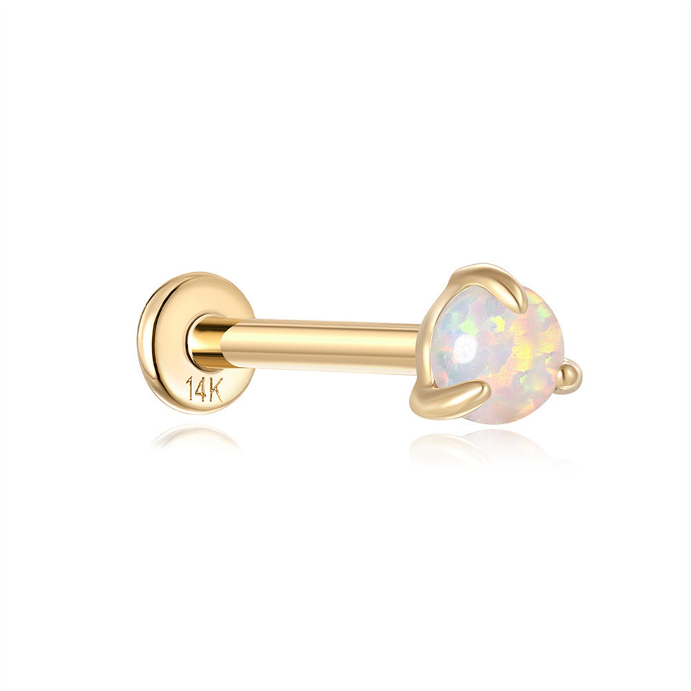 14K Gold Pearl Stud Earrings – Minimalist & Stackable Design