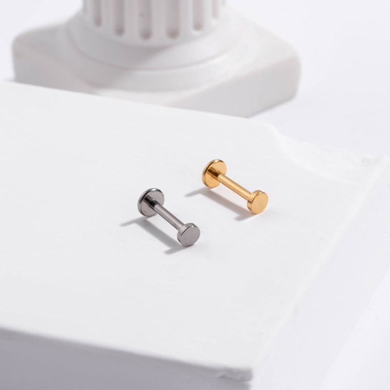 G23 Titanium Push-In Flat Back Stud – Hypoallergenic Cartilage Piercing Earring