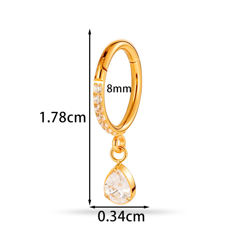 F136 Titanium Zircon Star & Moon Dangle Cartilage Piercing | Lip & Ear Jewelry | Hypoallergenic & Stylish