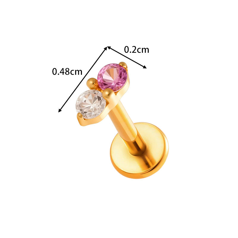 G23/F136 Titanium Zircon Star & Geometric Lip & Cartilage Piercing | Stylish & Hypoallergenic Jewelry