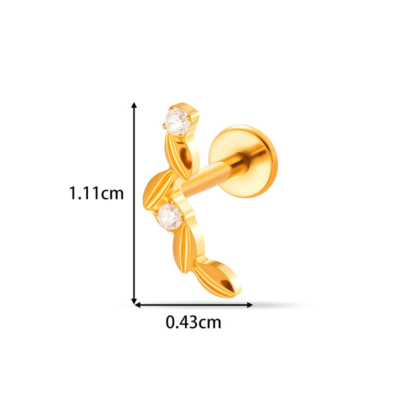 G23/F136 Titanium CZ Labret Studs | Internally Threaded Flat Back Lip & Cartilage Piercing Jewelry