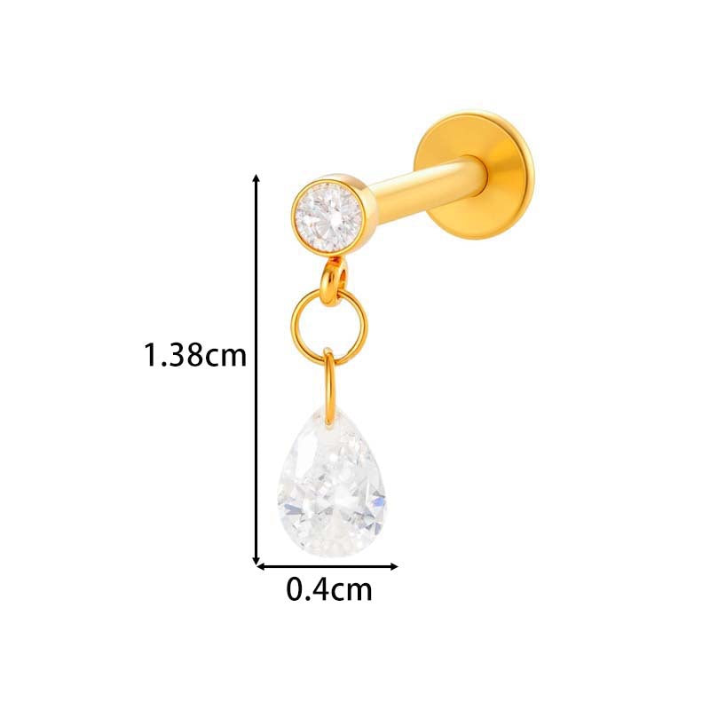 F136 Titanium Internally Threaded Flower CZ Cartilage Stud – Hypoallergenic Piercing Jewelry