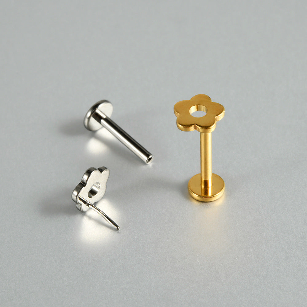 16/18/20G Little Simple Flower Push-in Pin Labret Ear piercings