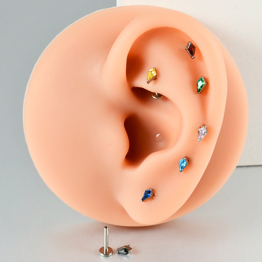 Multi-color Crystal G23 Flatback Threadless Labret Ear Piercings