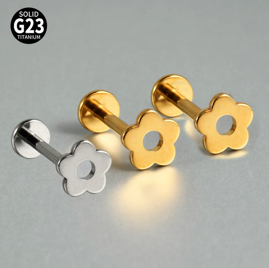 16/18/20G Little Simple Flower Push-in Pin Labret Ear piercings