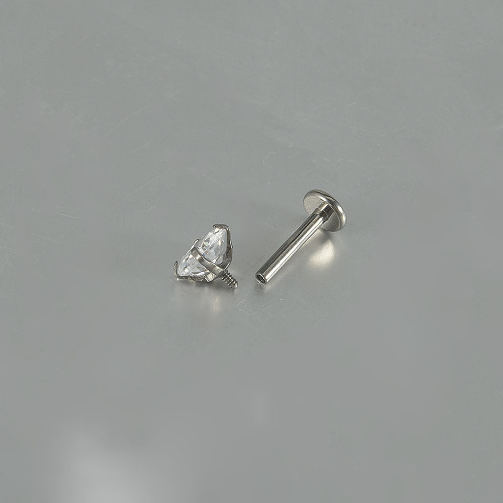 18G Star Heart Round crystal threadless Labret Ear Piercing
