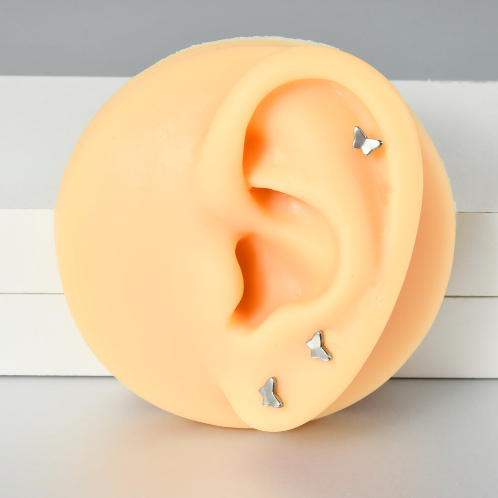 Little Butterfly Push-in Pin Flatback Labret Ear Stud Piercing