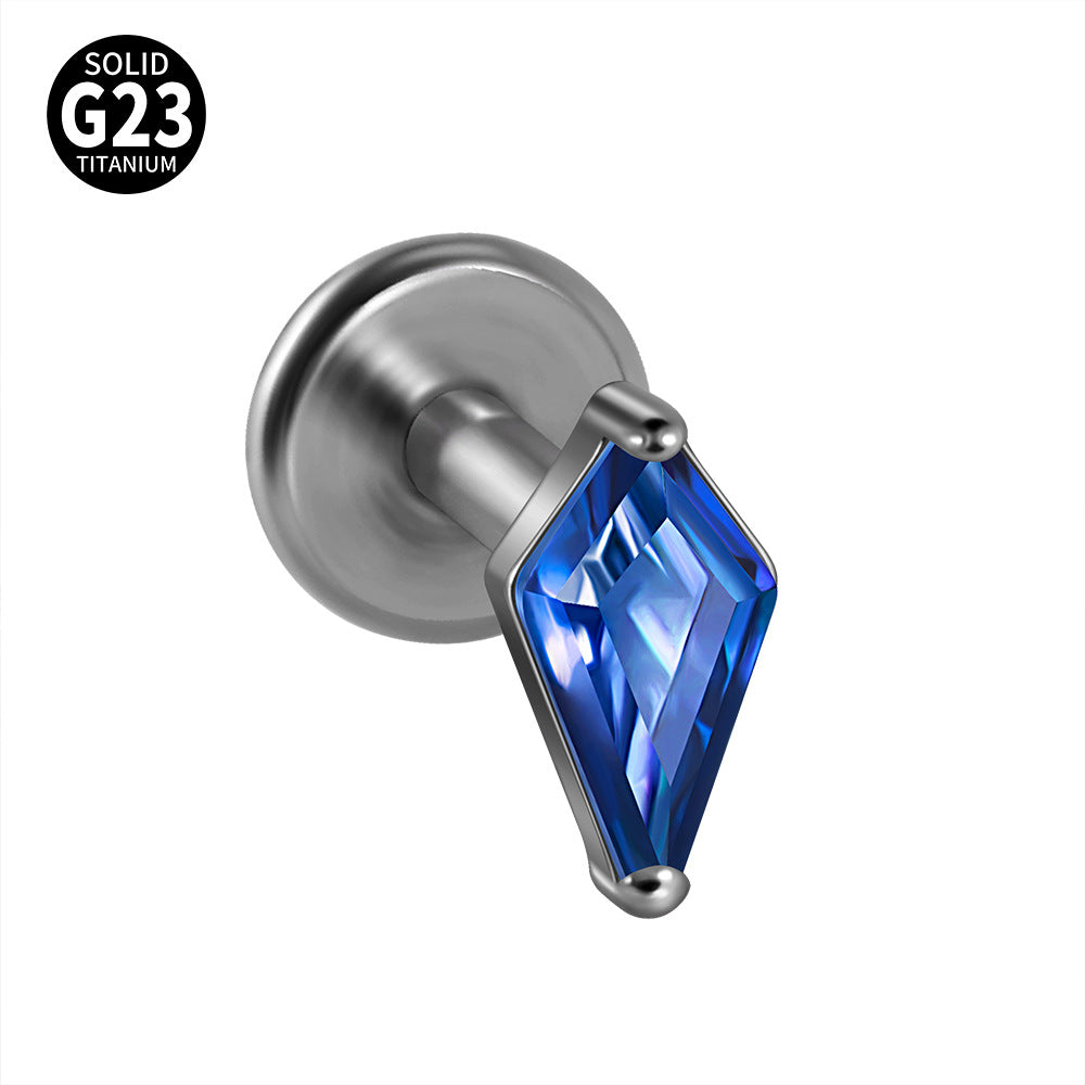 Multi-color Crystal G23 Flatback Threadless Labret Ear Piercings