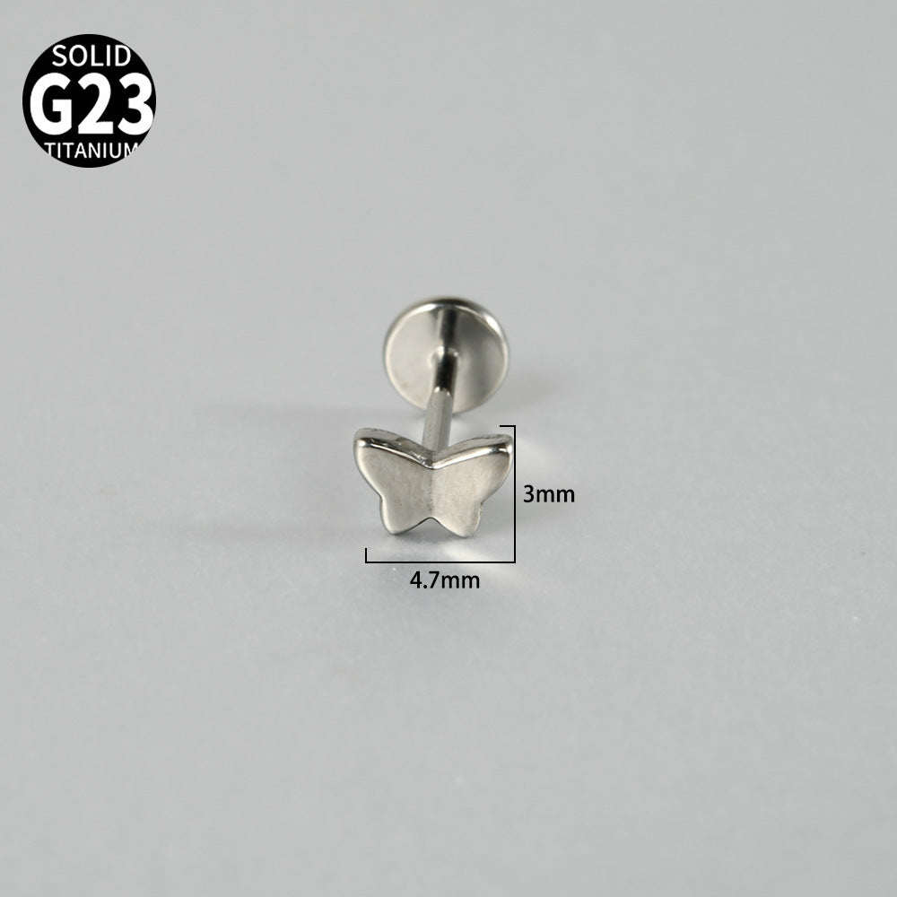 Little Butterfly Push-in Pin Flatback Labret Ear Stud Piercing