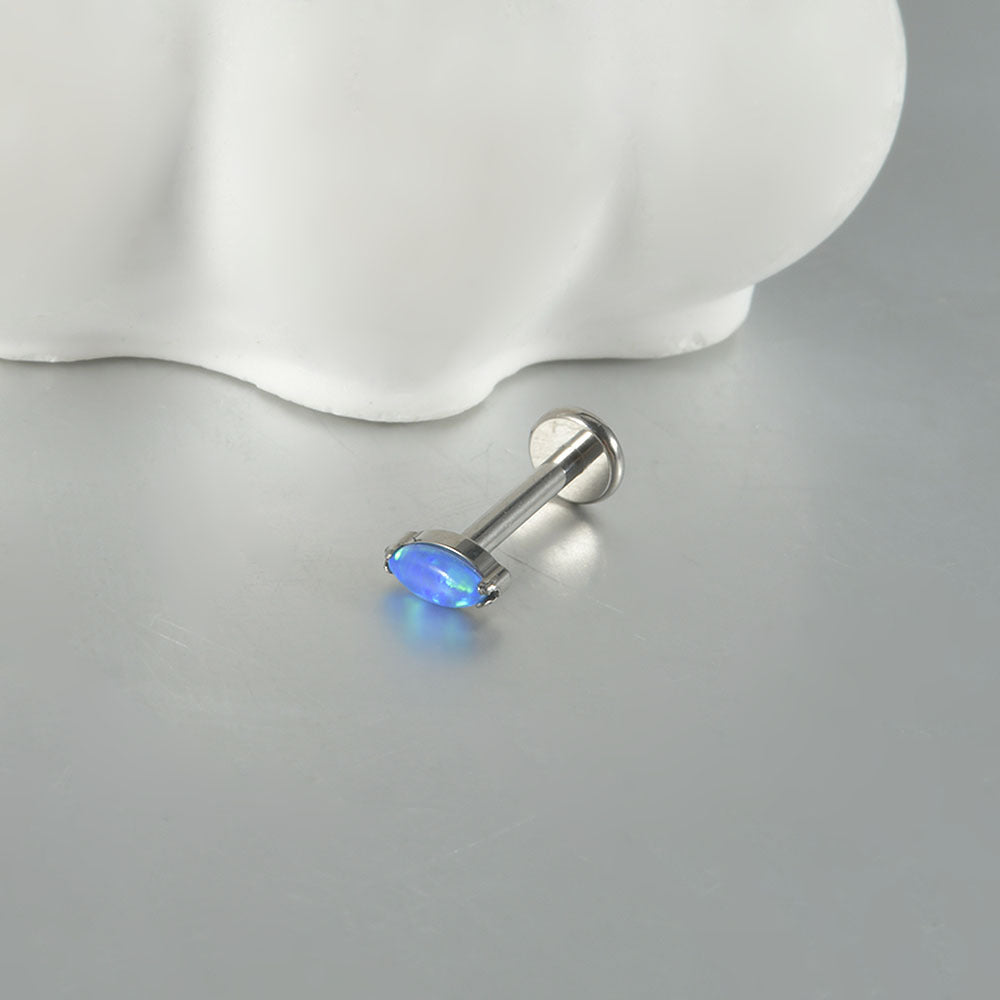 16G Opal Stone Crown Flower shape Labret Ear Piering