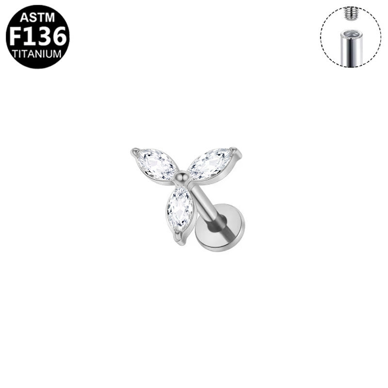 Three petal lip studs