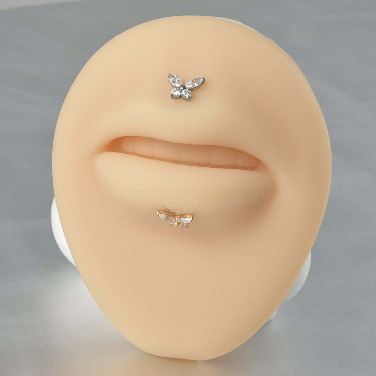 Four Crystal Butterfly Ear piercing flatback threadless Labret