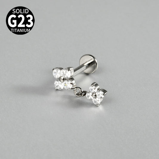 16/18/20G Flowers Drop Pendant Push-in Pin Flatback Ear Piercing