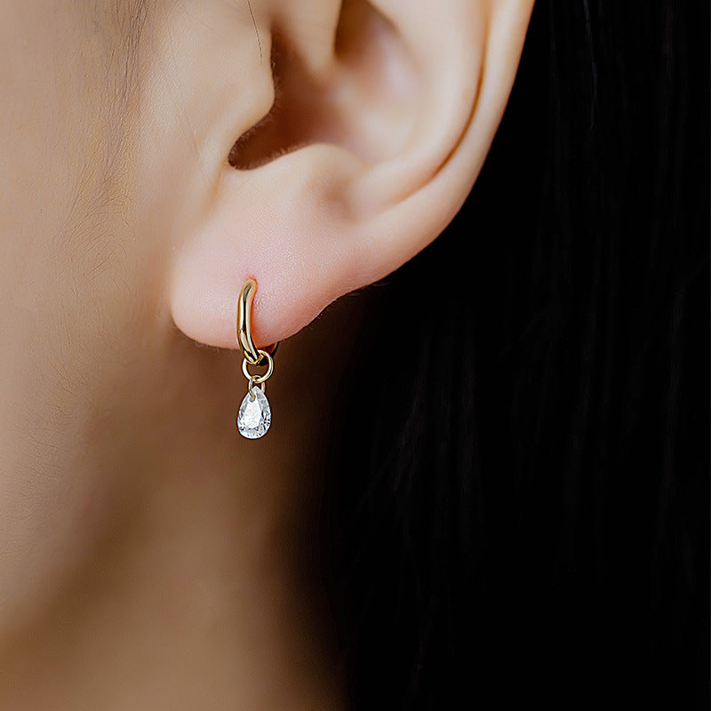 14K Solid Gold Moissanite stone for simple pendant Huggies Earrings