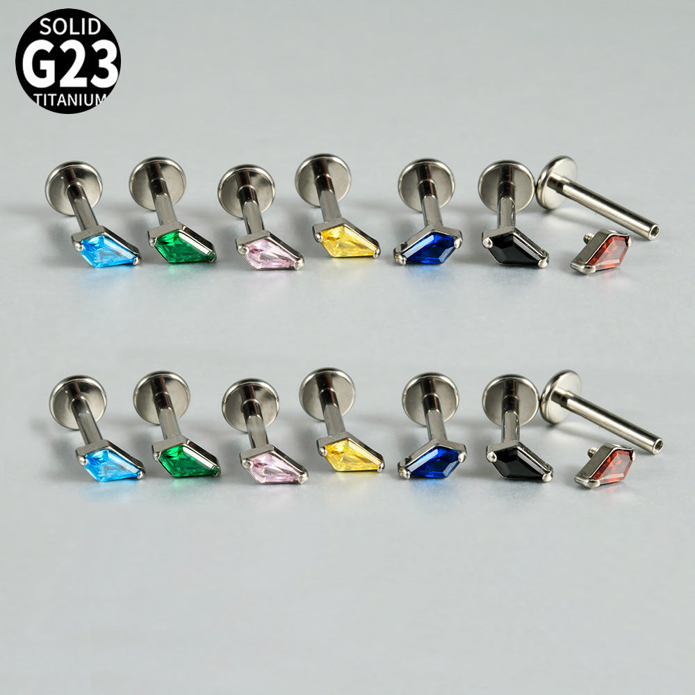 Multi-color Crystal G23 Flatback Threadless Labret Ear Piercings