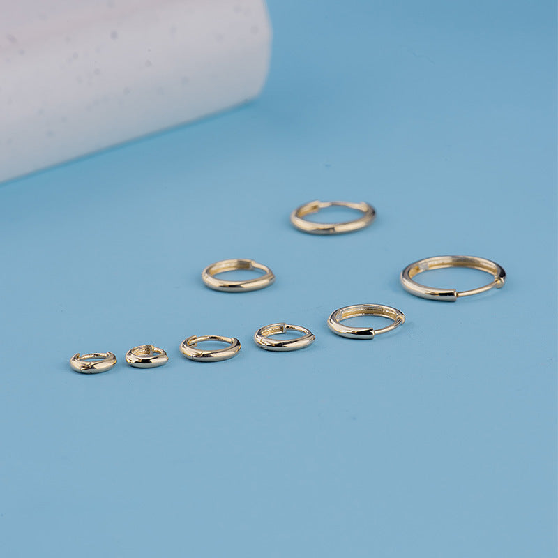 14K Solid Gold Helix Hoop Earrings – Simple Huggie Piercing in 4mm to 12mm Sizes