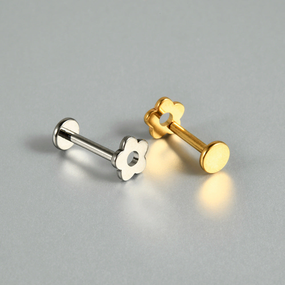 16/18/20G Little Simple Flower Push-in Pin Labret Ear piercings