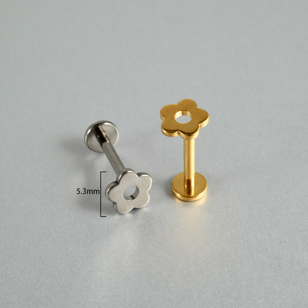 16/18/20G Little Simple Flower Push-in Pin Labret Ear piercings