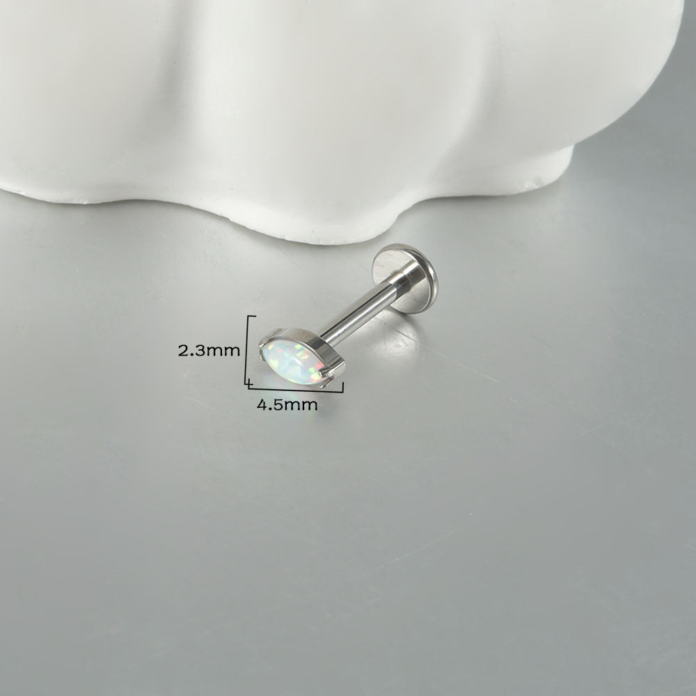 16G Opal Stone Crown Flower shape Labret Ear Piering