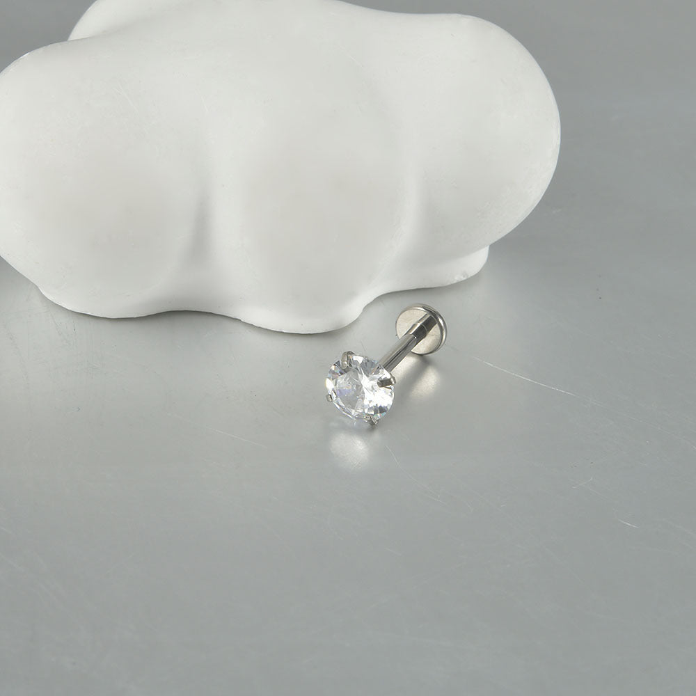 18G Star Heart Round crystal threadless Labret Ear Piercing