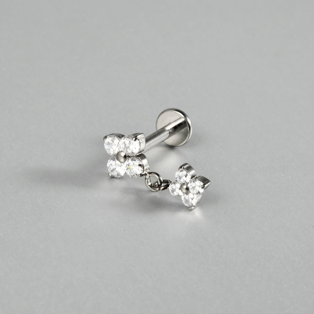 16/18/20G Flowers Drop Pendant Push-in Pin Flatback Ear Piercing