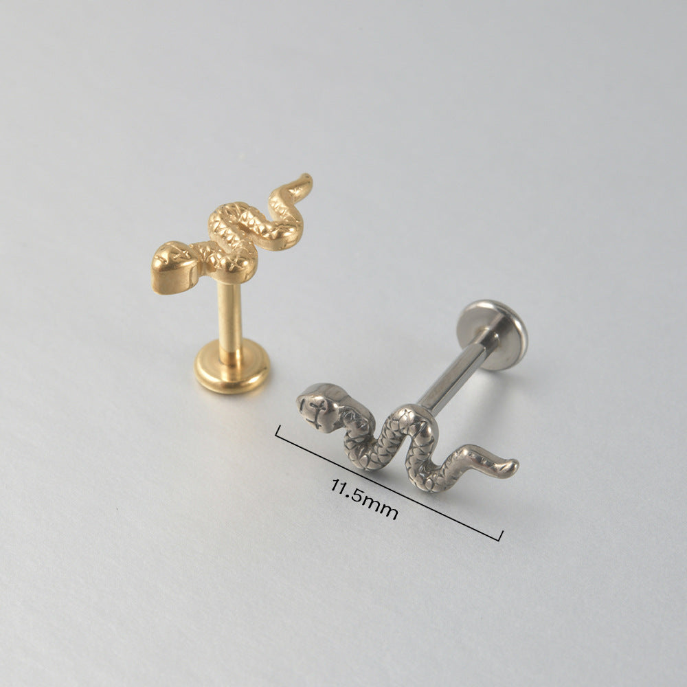 Cute Snake Flatback Threadless Lip Ring Labret Ear Piercing