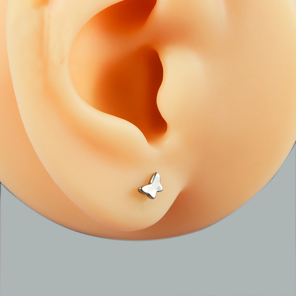 Little Butterfly Push-in Pin Flatback Labret Ear Stud Piercing