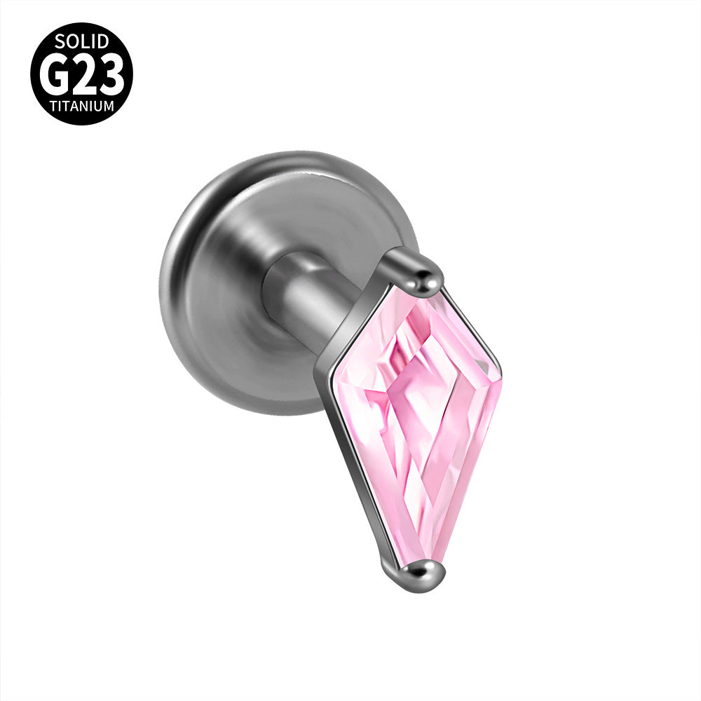 Multi-color Crystal G23 Flatback Threadless Labret Ear Piercings