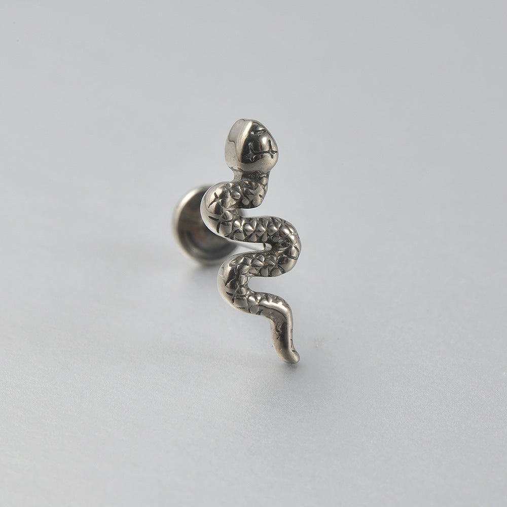 Cute Snake Flatback Threadless Lip Ring Labret Ear Piercing