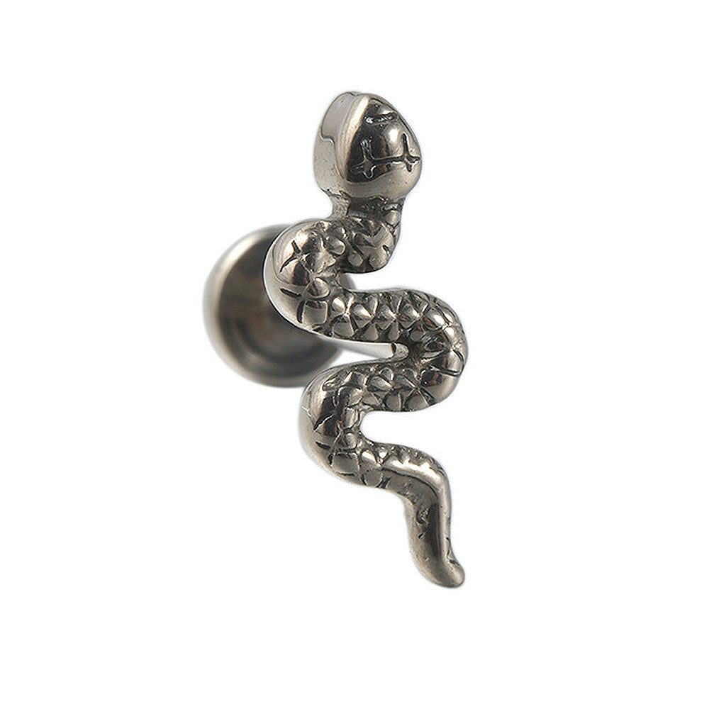 Cute Snake Flatback Threadless Lip Ring Labret Ear Piercing