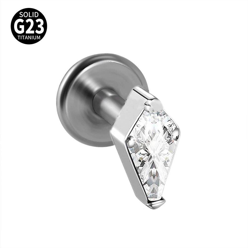 Multi-color Crystal G23 Flatback Threadless Labret Ear Piercings