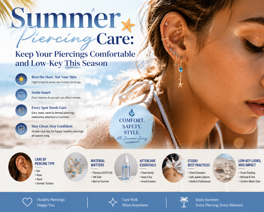 Summer Piercing Care: Keep Your Piercings Comfortable and Low-Key This Season