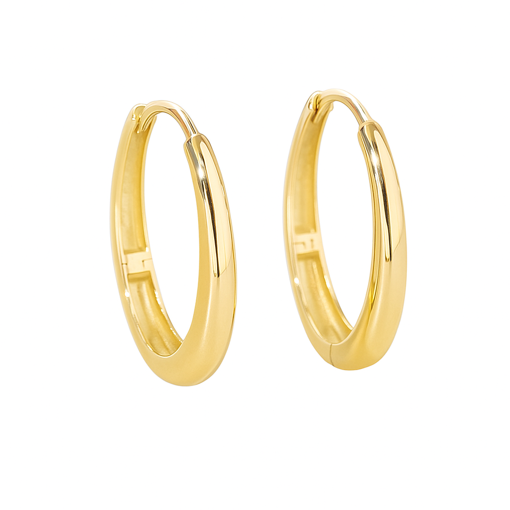 14K Gold Minimalist Circle Earrings – Lightweight Studs for Everyday Elegance