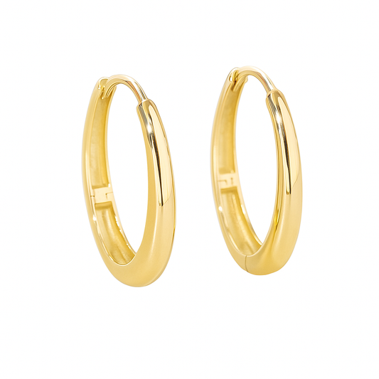 14K Gold Minimalist Circle Earrings – Lightweight Studs for Everyday Elegance