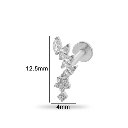 G23/F136 Titanium Zircon Luxury Ear Cartilage & Lip Piercing Jewelry