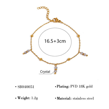 18K Gold Plated Titanium Steel Four-Leaf Clover Shell Pendant Necklace & Bracelet Set | Elegant Crystal Jewelry