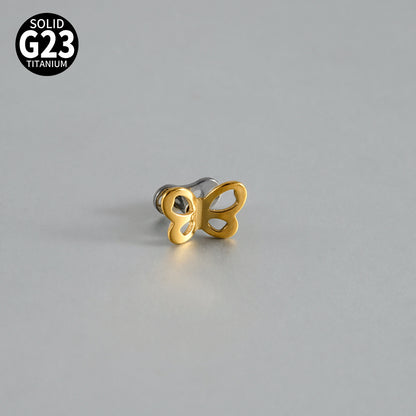 ASTM F136 Titanium Hollow Butterfly Dermal Anchor – Internally Threaded Surface Piercing Jewelry