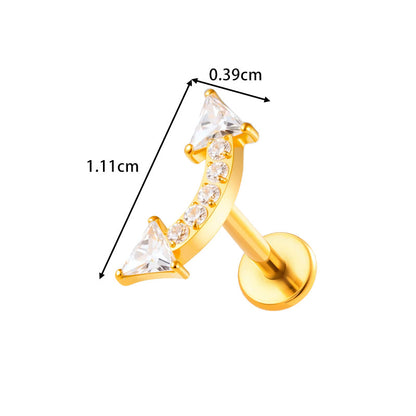 G23/F136 Titanium Zircon-Set Cherry, Dragonfly, Cherry Blossom, Bat, Leaf Internal Thread Lip & Cartilage Piercing Jewelry