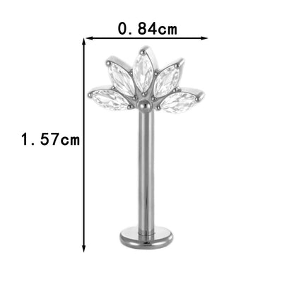 G23 Titanium Flower Lip Piercing & Cartilage Piercing Jewelry – High-End Design with Zircon | Wanti Jewelry