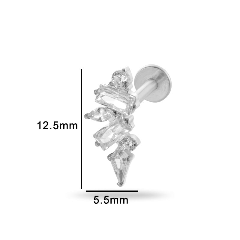 G23/F136 Titanium Zircon Luxury Ear Cartilage & Lip Piercing Jewelry