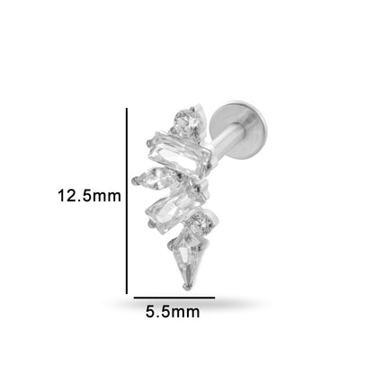G23/F136 Titanium Zircon Luxury Ear Cartilage & Lip Piercing Jewelry
