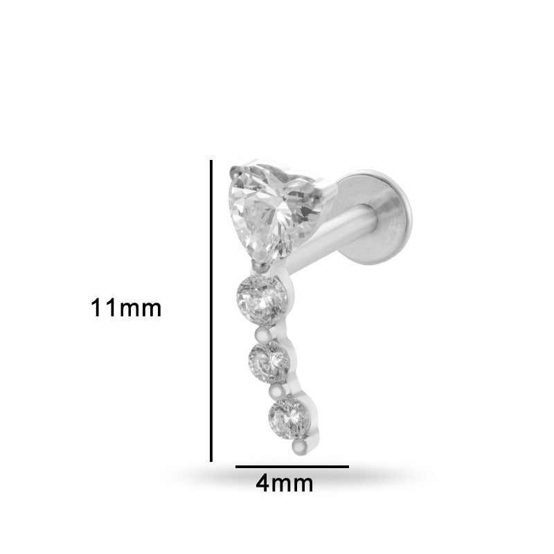 G23/F136 Titanium Zircon Luxury Ear Cartilage & Lip Piercing Jewelry