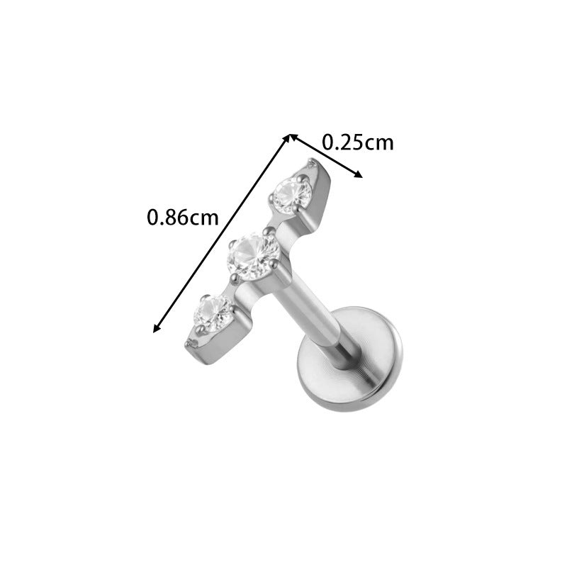 G23/F136 Titanium Fox, Wine Glass, Clover, Fish Internally Threaded Labret & Cartilage Piercing Jewelry