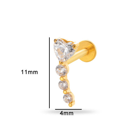 G23/F136 Titanium Zircon Luxury Ear Cartilage & Lip Piercing Jewelry