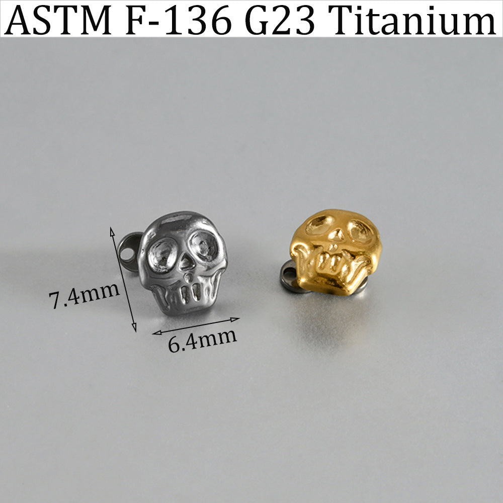 ASTM F136 Titanium Skull Dermal Anchor Implant – Punk Style Skin Implant Piercing Jewelry