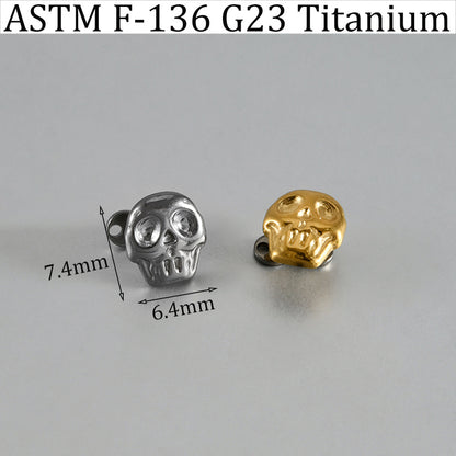 ASTM F136 Titanium Skull Dermal Anchor Implant – Punk Style Skin Implant Piercing Jewelry