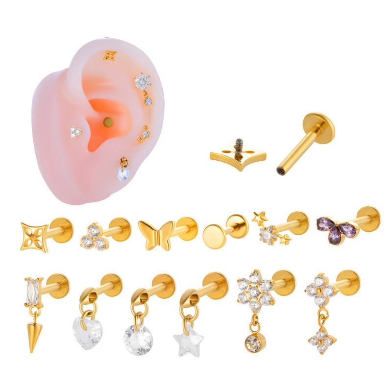 Titanium Screw-In Flat Disc Piercing Stud – Threaded Flat Back Earring for Cartilage & Lobe