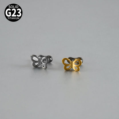ASTM F136 Titanium Hollow Butterfly Dermal Anchor – Internally Threaded Surface Piercing Jewelry