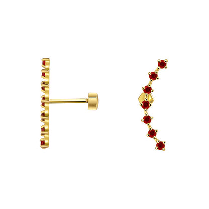 14K Solid Gold Ruby Piercing Stud – Single Helix/Cartilage Earring for Women