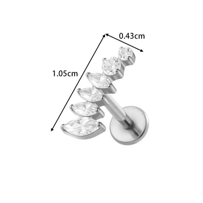 G23/F136 Titanium Zircon-Set Cherry, Dragonfly, Cherry Blossom, Bat, Leaf Internal Thread Lip & Cartilage Piercing Jewelry